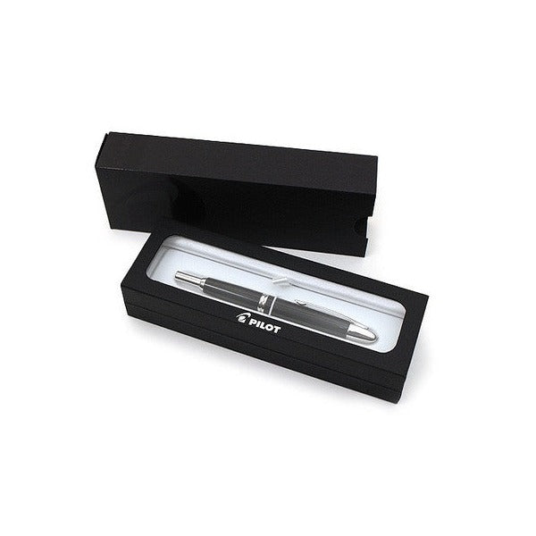 Pilot Capless Silver Accent Fountain Pen Black Barrel Medium Nib