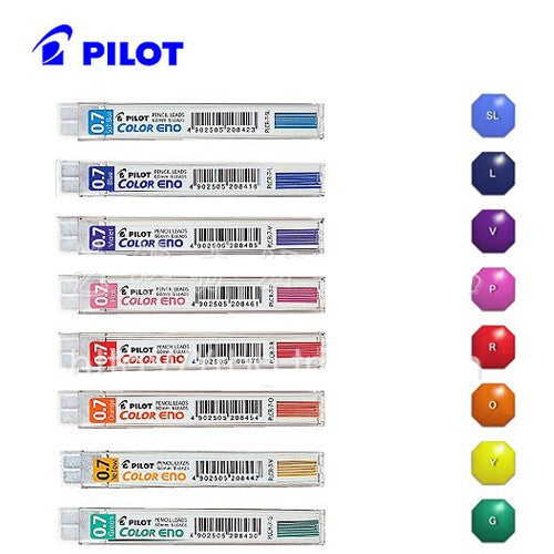Pilot Colour Eno Mechanical Pencil Lead Refill 0.7mm Soft Blue Box of 12