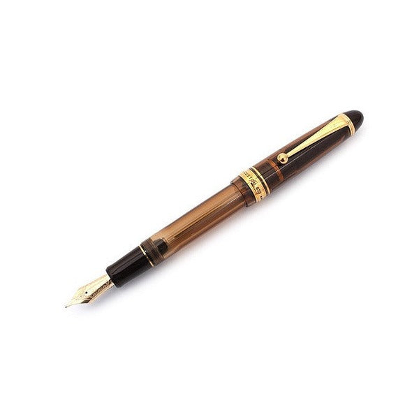 Pilot Custom 823 Fountain Pen Brown Barrel 14K Gold Fine Nib