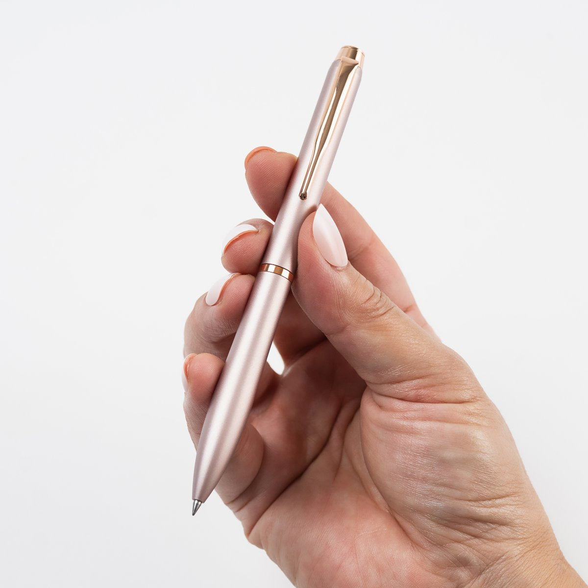 PILOT Eterlink Retractable Ballpoint Extra Fine Rose Beige Barrel Pink Gold Trim Black Ink