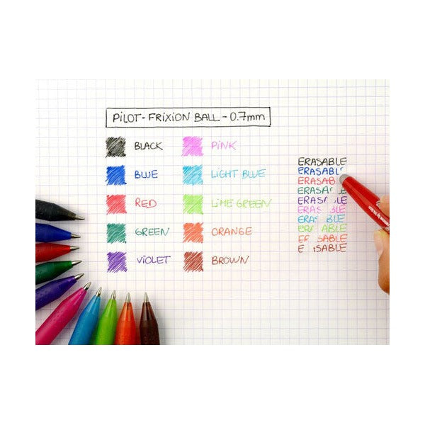 Pilot FriXion Ball Erasable Rollerball Gel Pen Fine Assorted Display 24