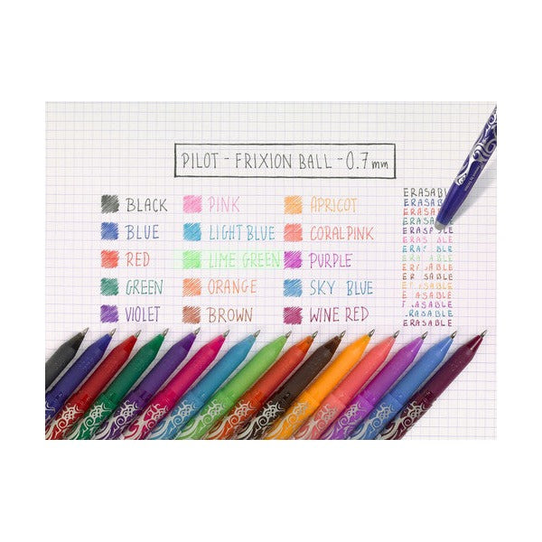 Pilot FriXion Ball Erasable Rollerball Gel Pen Fine Blue Pack 3 Box of 6