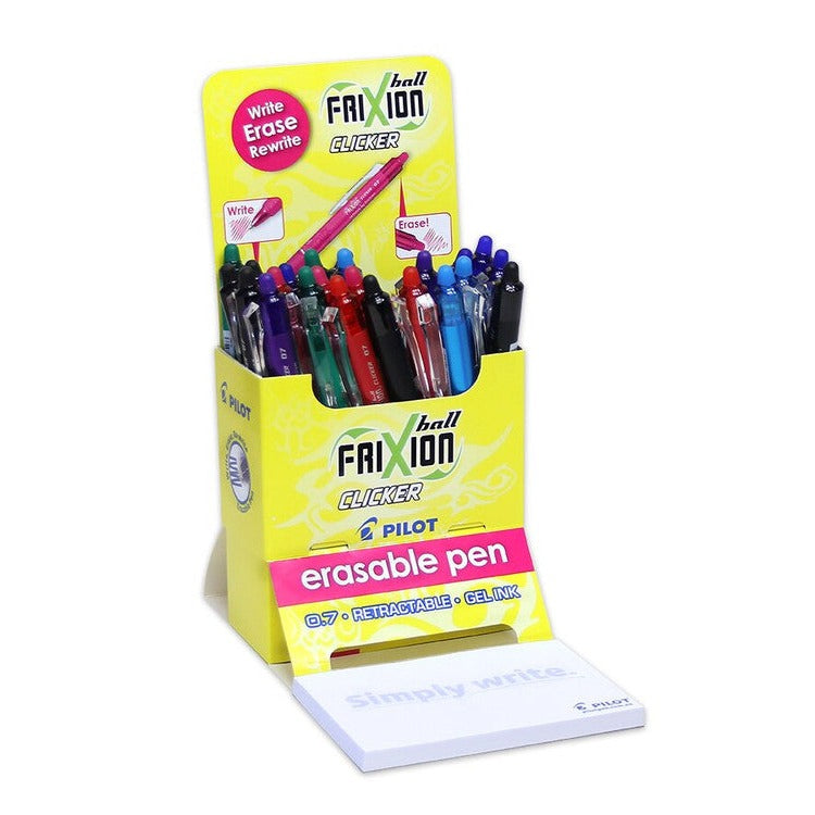 Pilot FriXion Clicker Erasable Retractable Gel Pen Fine Assorted Rocket Display 24