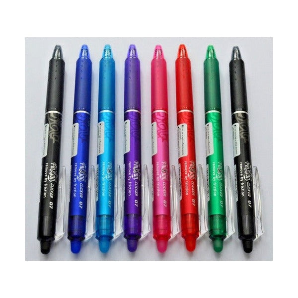 Pilot FriXion Clicker Erasable Retractable Gel Pen Fine Assorted Rocket Display 24