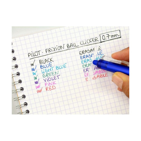 Pilot FriXion Clicker Erasable Retractable Gel Pen Fine Blue Box of 12