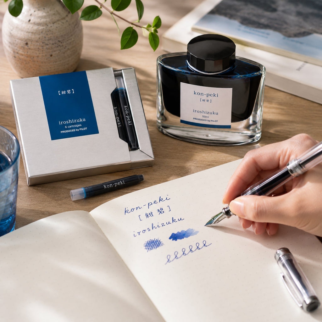 Pilot Iroshizuku Fountain Pen Ink Cartridge Deep Cerulean Blue (Kon-peki) Pack 6