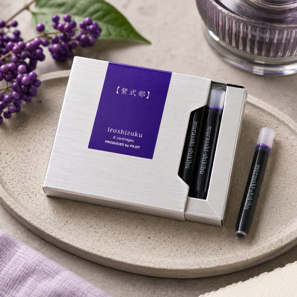 Pilot Iroshizuku Fountain Pen Ink Cartridge Japanese Beautyberry (Murasaki-shikibu) Pack 6