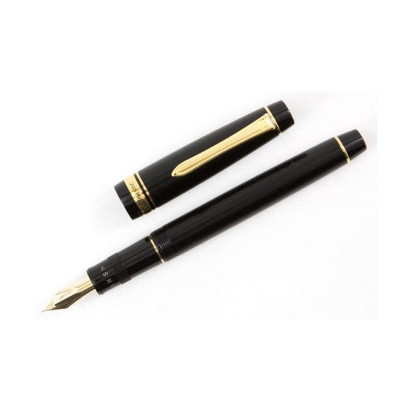 Pilot Justus 95 Fountain Pen Black Stripe Barrel 14K Gold Fine Medium Nib