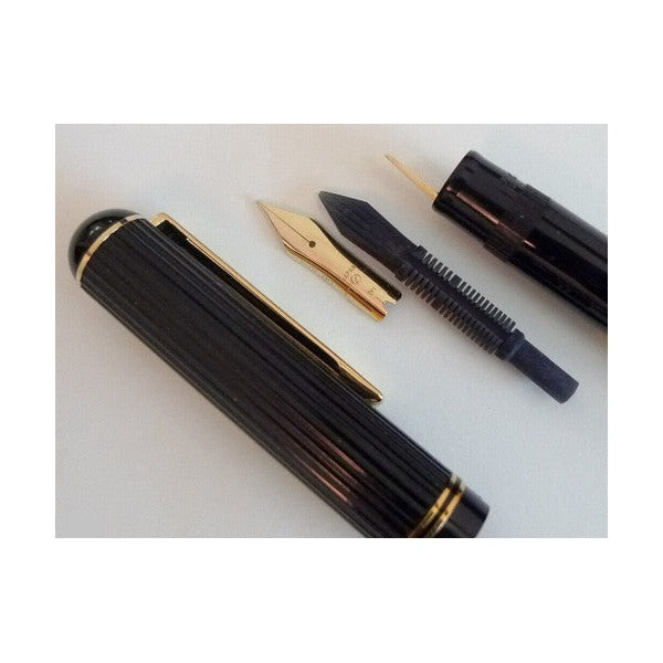 Pilot Justus 95 Fountain Pen Black Stripe Barrel 14K Gold Fine Medium Nib