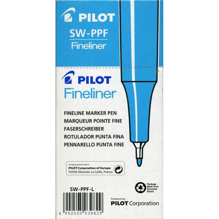 Pilot Original Fineliner Pen 0.4mm Blue Box of 12