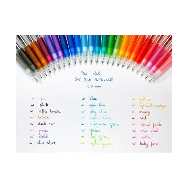 Pilot Poplol Retractable Gel Pen 0.7mm Pastel Pink Box of 12