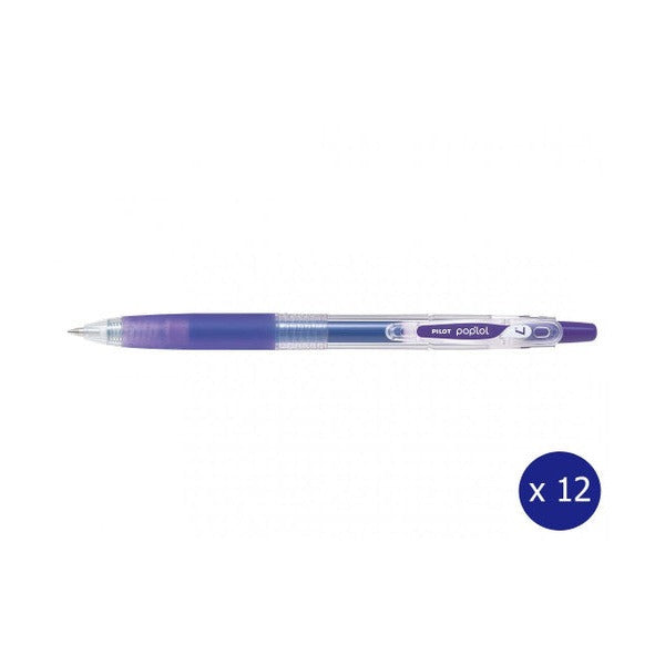 Pilot Poplol Retractable Gel Pen 0.7mm Violet Box of 12