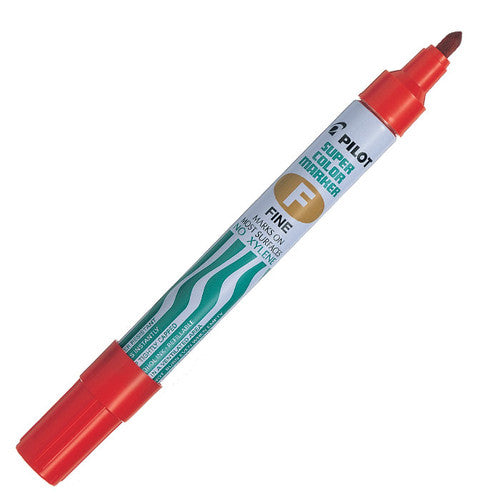 Pilot Super Colour Permanent Marker Bullet Fine Red Box of 12