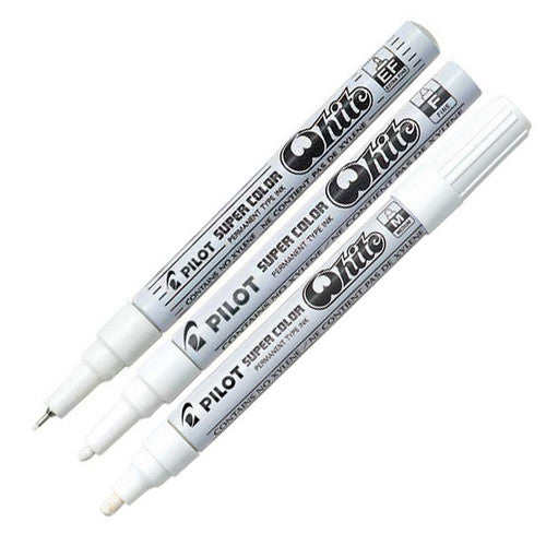 Pilot Super Colour Permanent Marker Bullet Medium White Box of 12