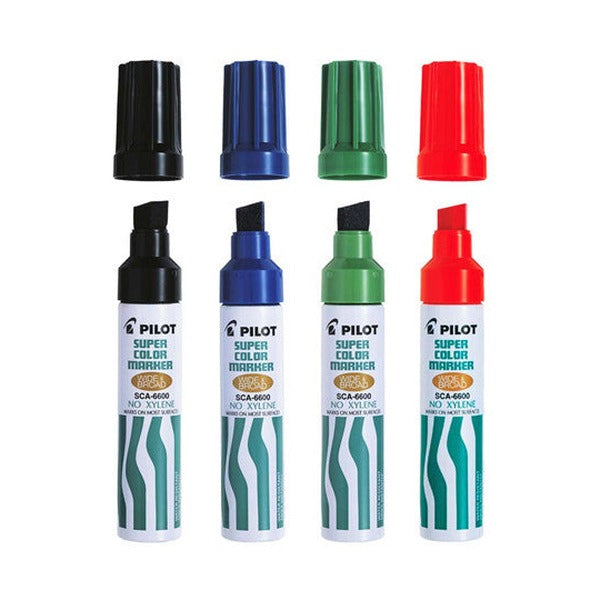Pilot Super Colour Permanent Marker Chisel Jumbo Blue Box of 12