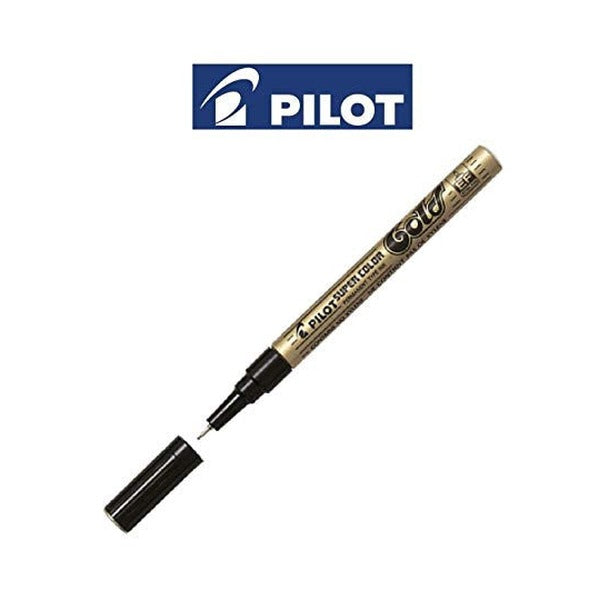 Pilot Super Colour Permanent Metallic Marker Bullet Extra Fine Gold Box of 12