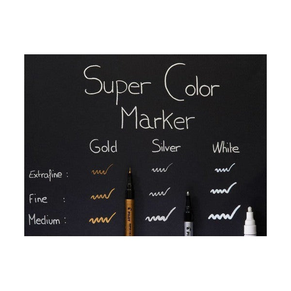 Pilot Super Colour Permanent Metallic Marker Bullet Extra Fine Gold Box of 12
