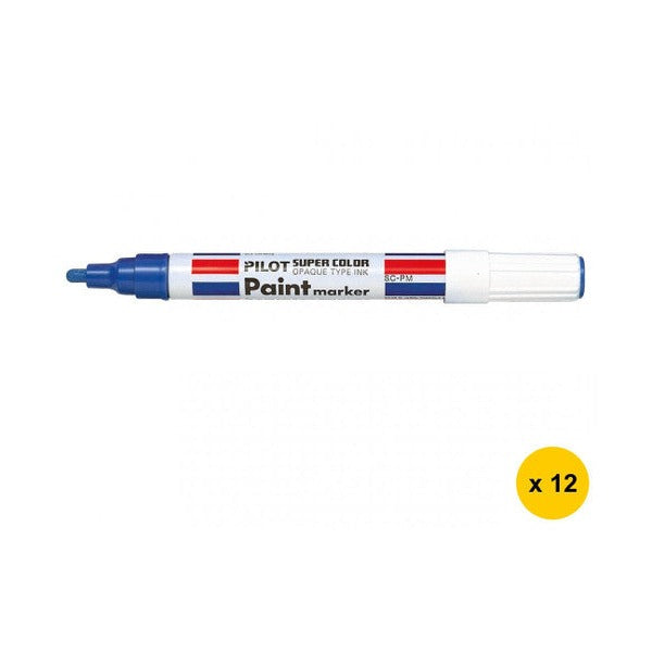 Pilot Super Colour Permanent Paint Marker Bullet Medium Blue Box of 12