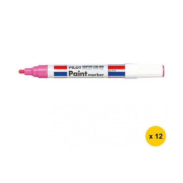 Pilot Super Colour Permanent Paint Marker Bullet Medium Pink Box of 12