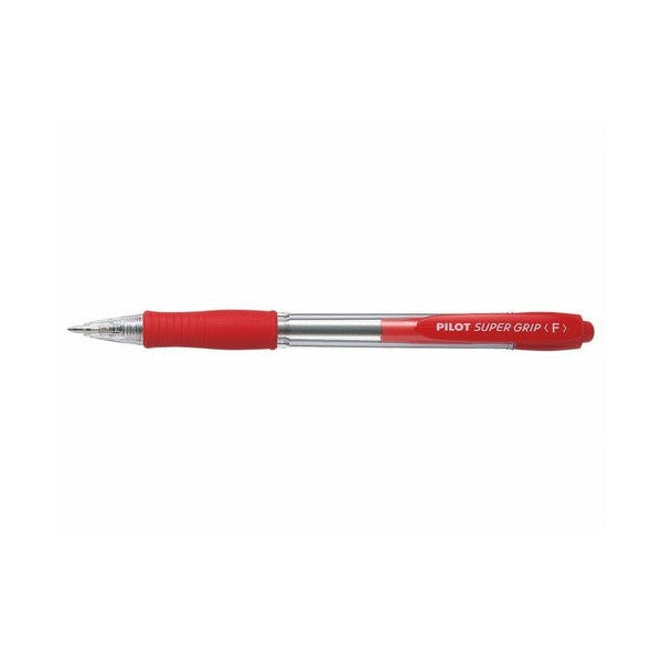 Pilot Super Grip Retractable Ballpoint Pen Fine Red Box of 12