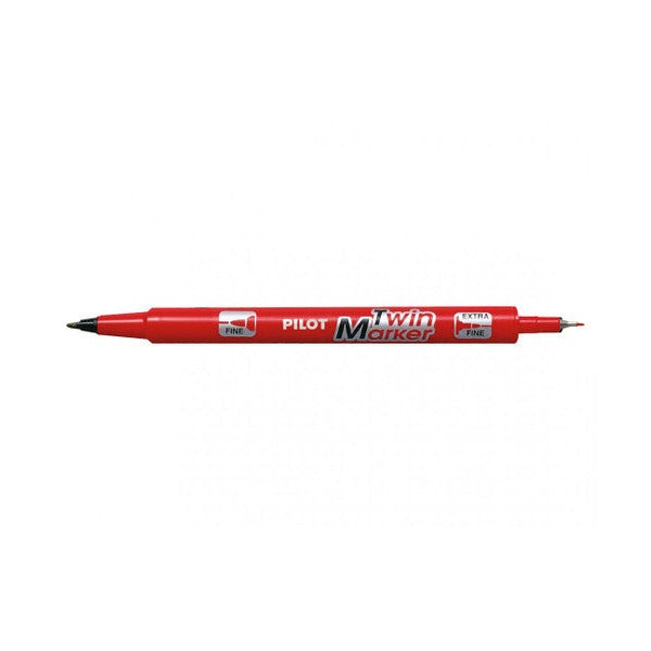 Pilot Twin Permanent Marker Dual Nib Red Box of 12