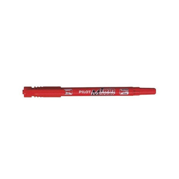 Pilot Twin Permanent Marker Dual Nib Red Box of 12