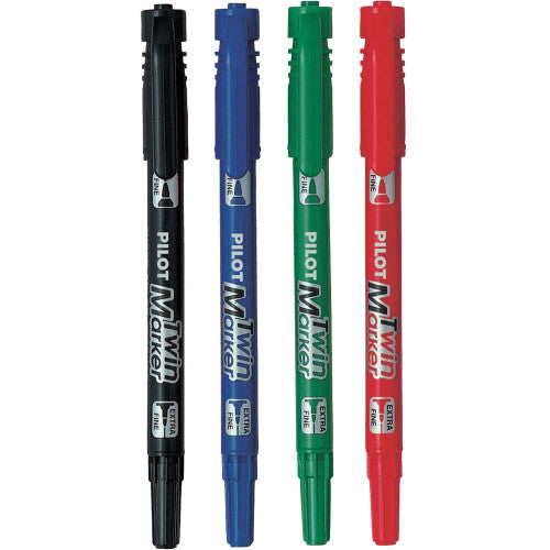 Pilot Twin Permanent Marker Dual Nib Red Box of 12