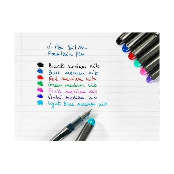 Pilot Vpen Disposable Fountain Pen Black Medium Nib Box of 12