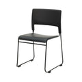 Apollo Sled Base Stacking Chair Black With Upholstered Seat Pad