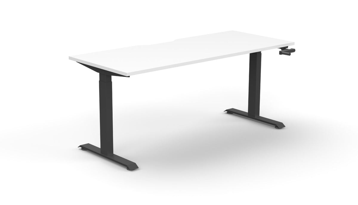 Rapidline Boost Crank Single Sided Workstation 1800 x 750mm Natural White / Black Satin