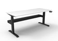 Rapidline Boost Crank Single Sided Workstation 1800 x 750mm with Cable Tray Natural White / Black Satin