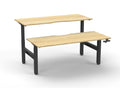 Rapidline Boost Crank Back to Back Workstation 1500 x 750mm Natural Oak / Black Satin