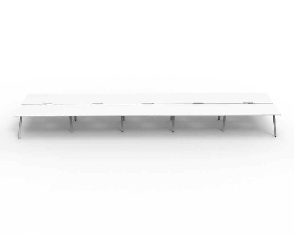 Rapidline Eternity Back to Back 6 Person Workstation 1200 x 750mm Natural White / White Satin
