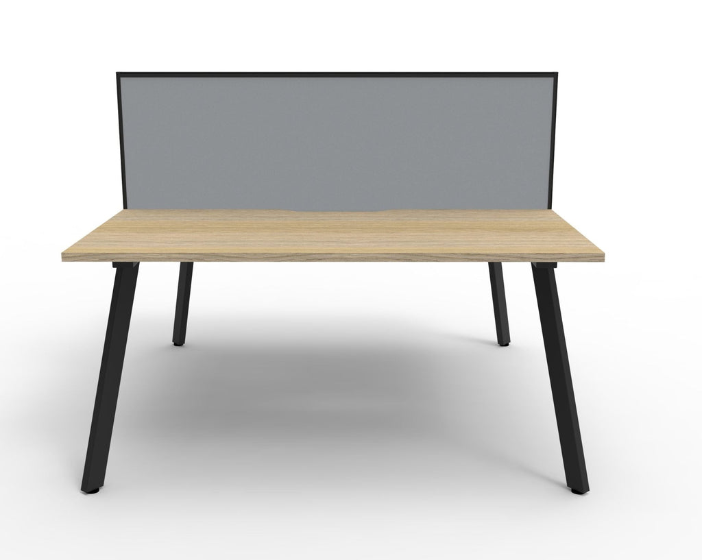 Rapidline Eternity Back to Back 4 Person Workstation 1800 x 750mm with Screen Natural Oak / White Satin