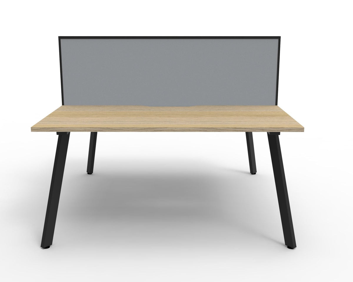 Rapidline Eternity Back to Back 4 Person Workstation 1800 x 750mm with Screen Natural Oak / White Satin