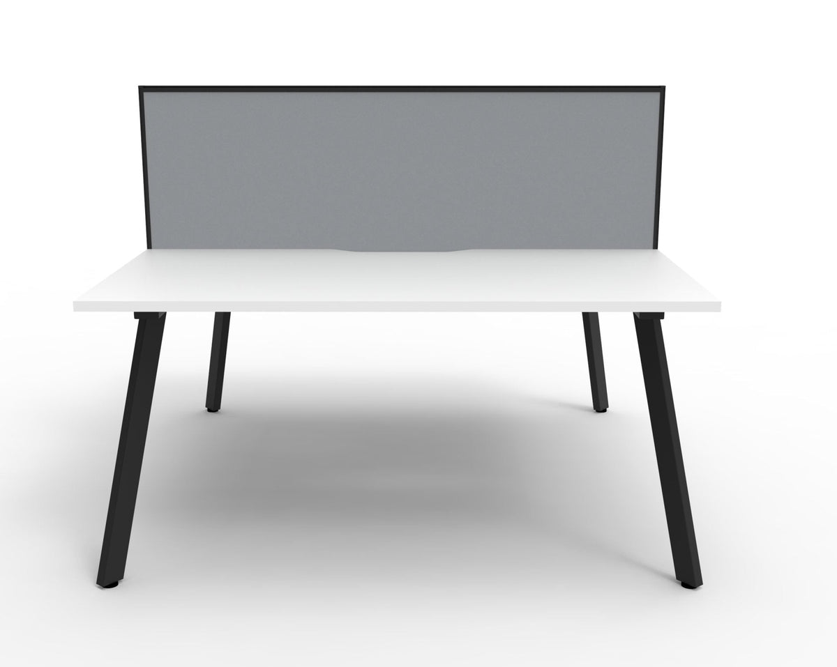 Rapidline Eternity Back to Back 4 Person Workstation 1200 x 750mm Natural White / Black Satin
