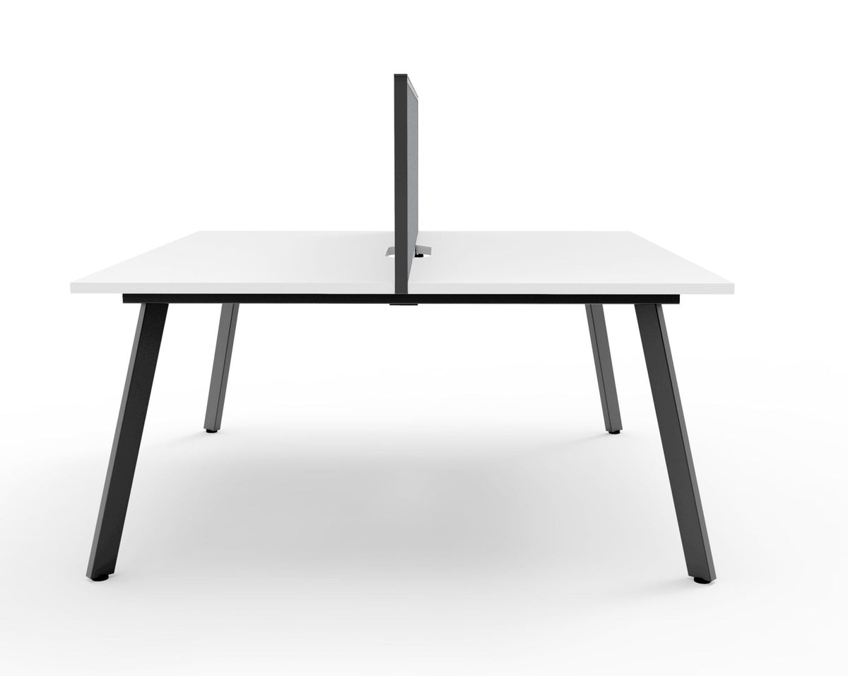 Rapidline Eternity Back to Back 10 Person Workstation 1500 x 750mm Natural White / Black Satin