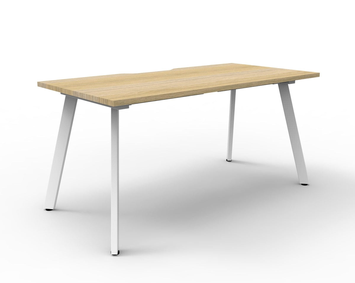 Rapidline Eternity Single Sided 3 Person Workstation 1800 x 750mm with Screen Natural White / White Satin