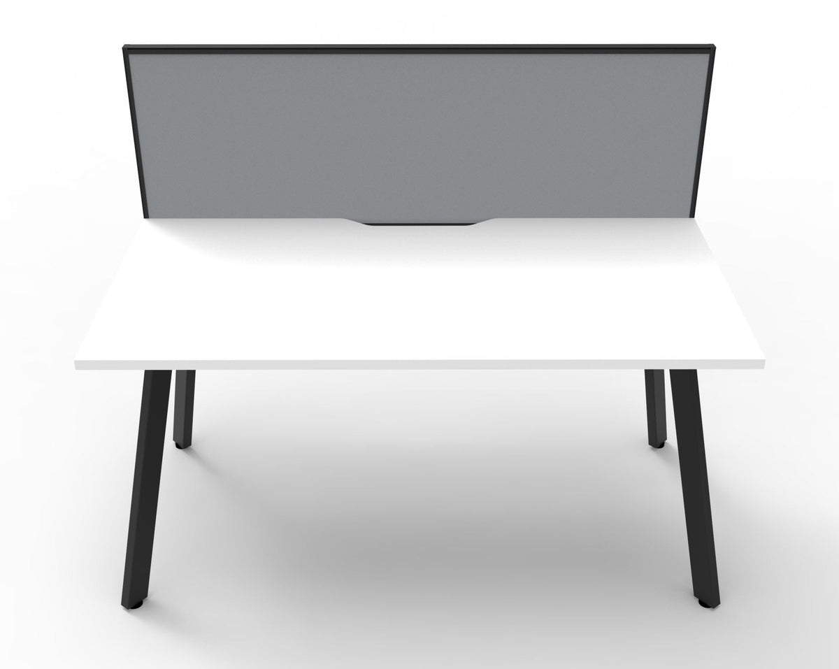 Rapidline Eternity Single Sided Workstation 1800 x 750mm Natural White / Black Satin