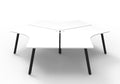 Rapidline Deluxe Infinity 3 Person 120 Degree Workstation Eternity Leg with Screen Natural White / Black