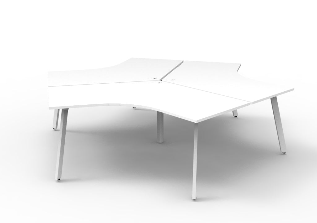 Rapidline Deluxe Infinity 3 Person 120 Degree Workstation Eternity Leg without Screen Natural Oak / White
