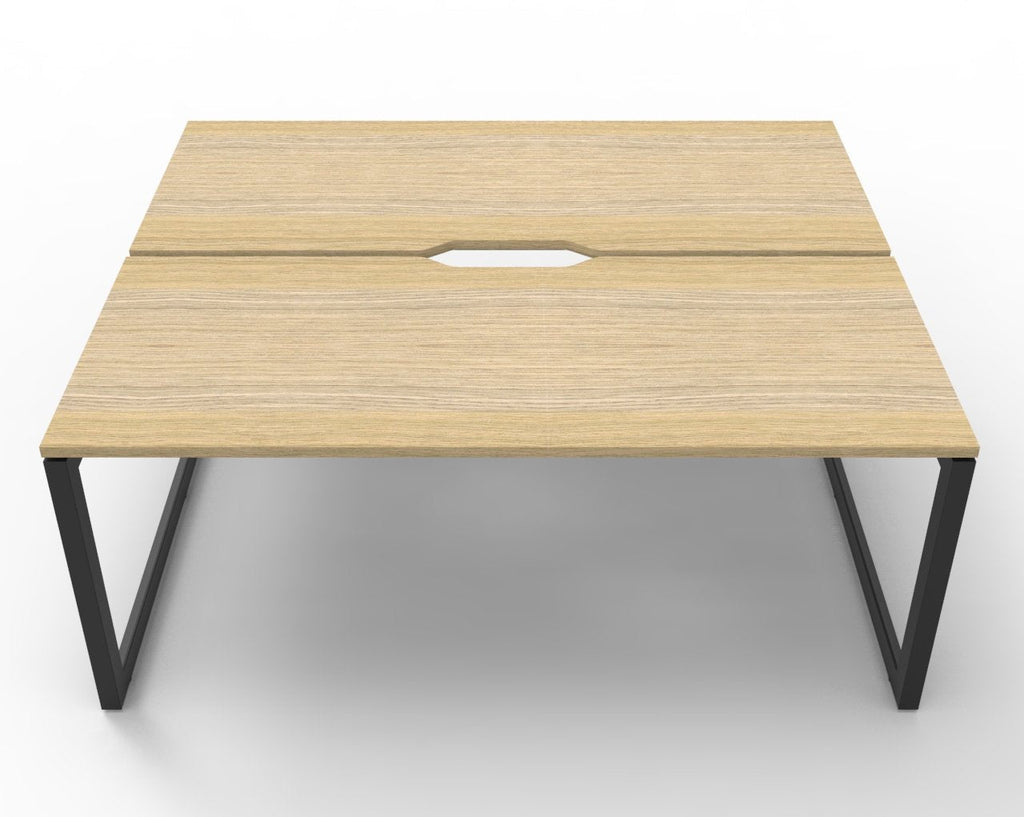 Rapidline Deluxe Infinity Back to Back 8 Person Workstation Loop Leg 1200 x 750mm Natural White / White Satin