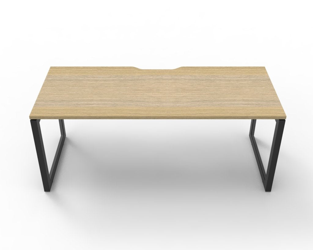 Rapidline Deluxe Infinity Single Sided 4 Person Workstation Loop Leg 1200 x 750mm Natural Oak / White Satin