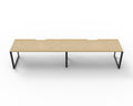 Rapidline Deluxe Infinity Single Sided 2 Person Workstation Loop Leg 1800 x 750mm Natural Oak / Black Satin