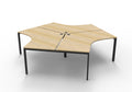 Rapidline Deluxe Infinity 3 Person 120 Degree Workstation Profile Leg without Screen Natural Oak / Black
