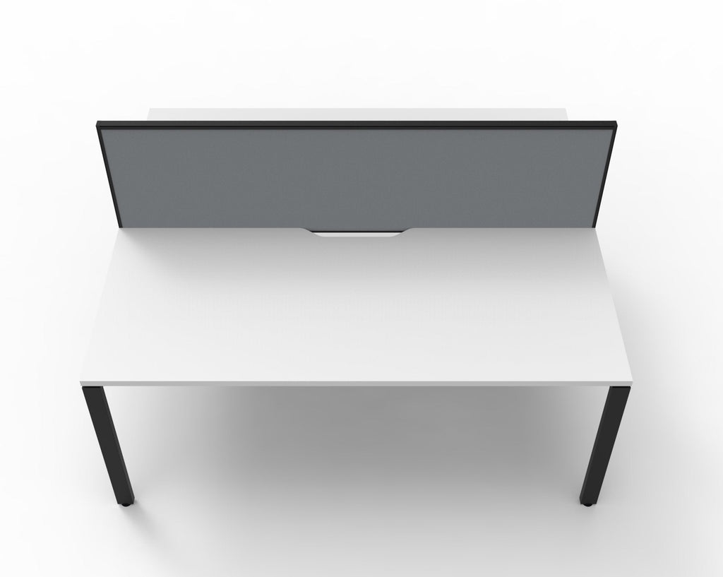 Rapidline Deluxe Infinity Back to Back 2 Person Workstation Profile Leg 1500 x 750mm Natural White / Black Satin