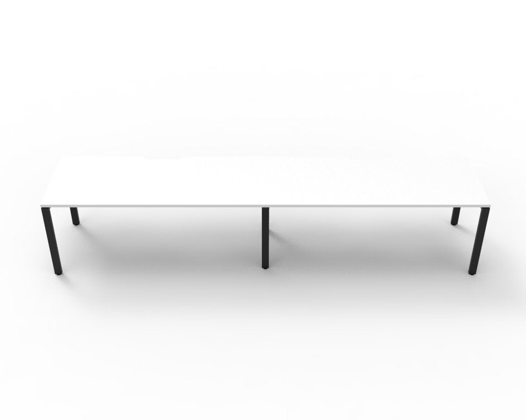 Rapidline Deluxe Infinity Single Sided 2 Person Workstation Profile Leg 1500 x 750mm Natural Oak / White Satin