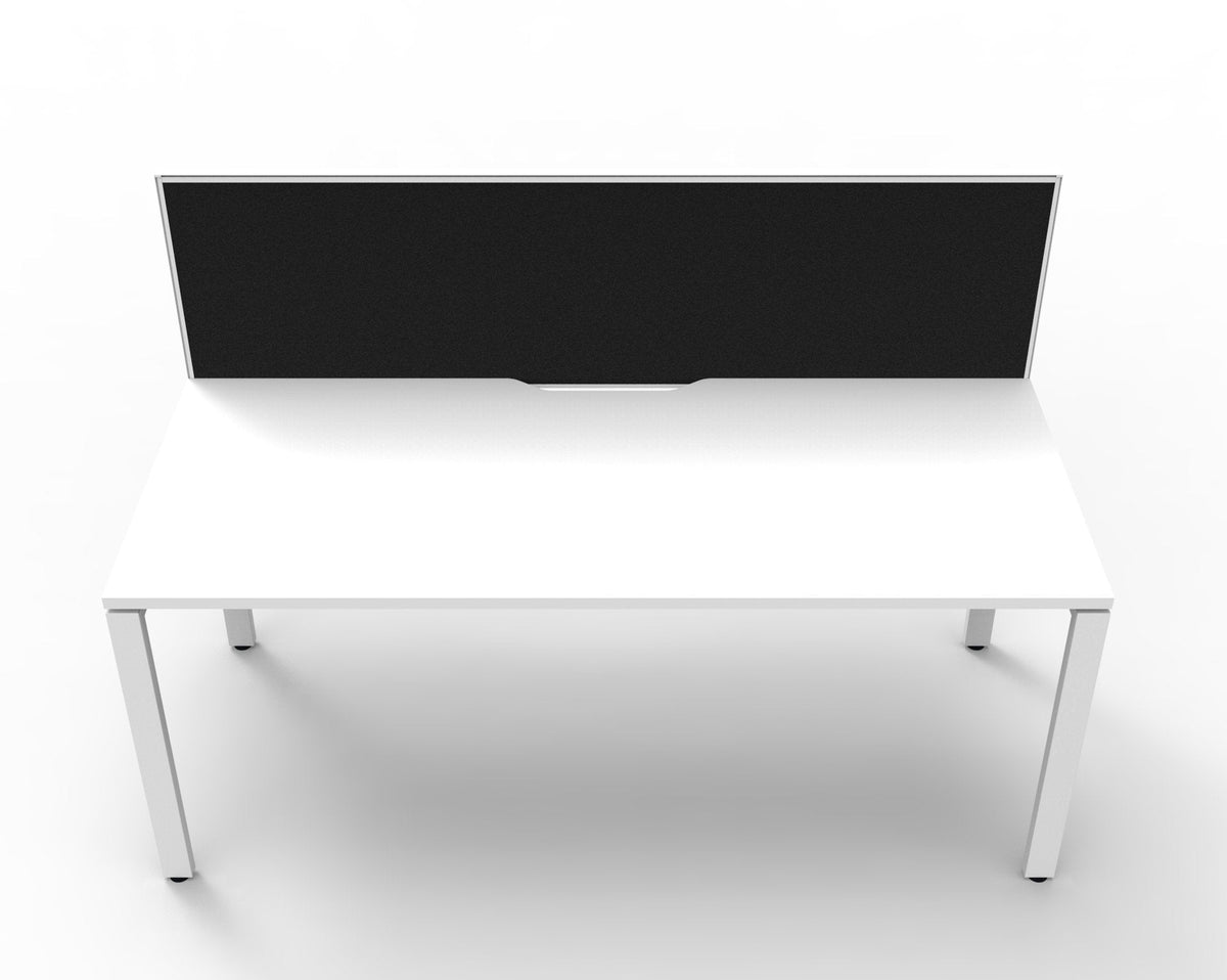 Rapidline Deluxe Infinity Single Sided 3 Person Workstation Profile Leg 1800 x 750mm with Screen Natural Oak / Black Satin
