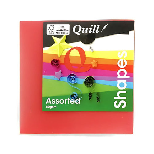 Quill Shapes Matte Squares 127mm Double Sided 80gsm Assorted Pack of 360