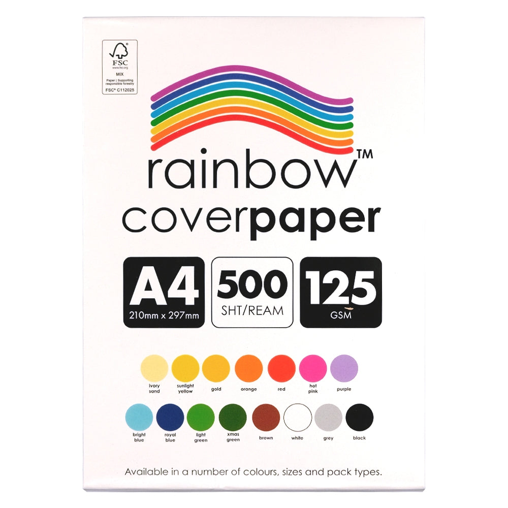 Rainbow Cover Paper A4 125gsm Black Pack of 500